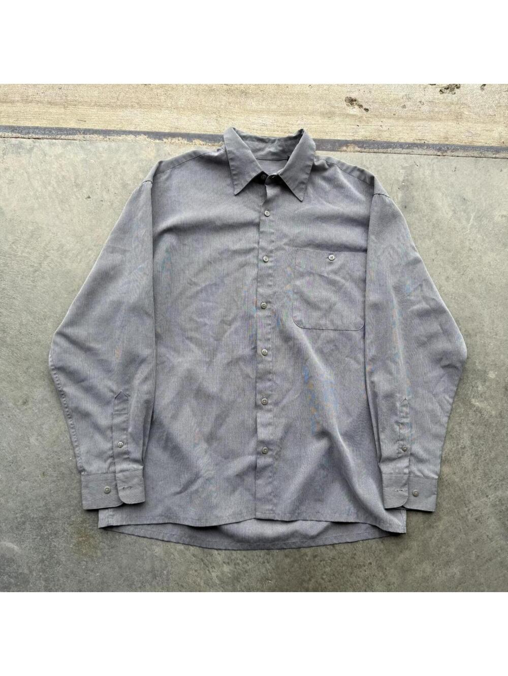 Vintage 90s grey long sleeve button up made in Korea size medium
